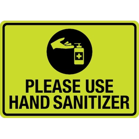 Sign, Please Use Hand Sanitizer (W Sym), LCUV-0122ST-RD_10x7